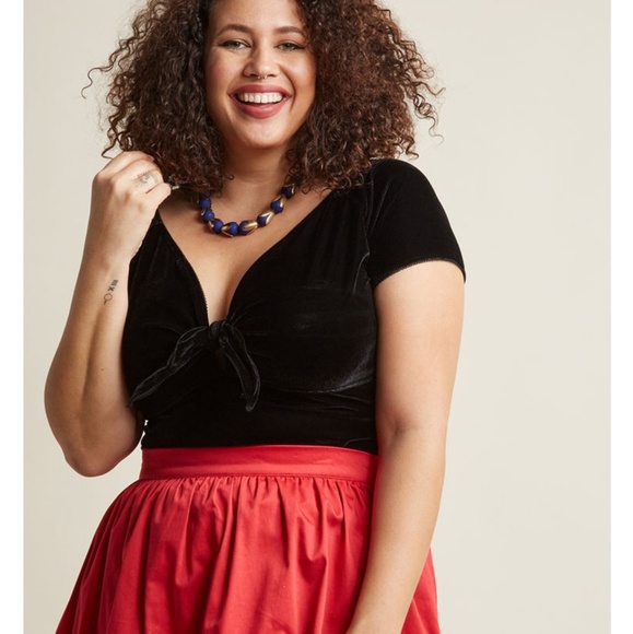 Hell Bunny Tops - Hell Bunny Pizzazz You Like It Velvet Top 